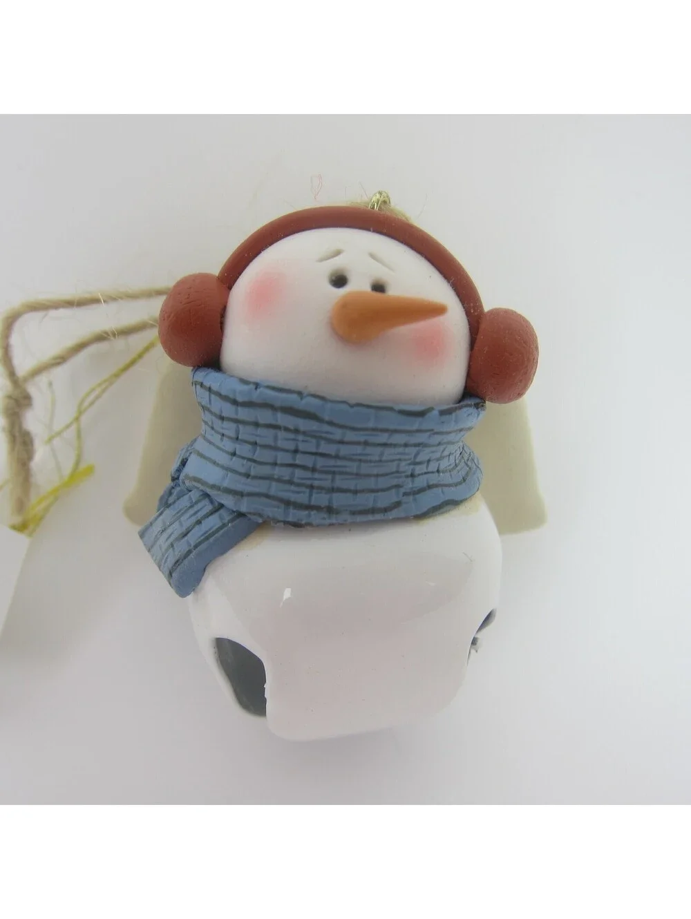 Vintage Snowman Bell Christmas Ornaments Lot of 6 Deb Strain Artist Signed 2005